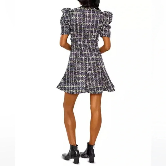 LIKELY MULTI TWEED ALIA DRESS preppy statement sleeves academia - Picture 3 of 9